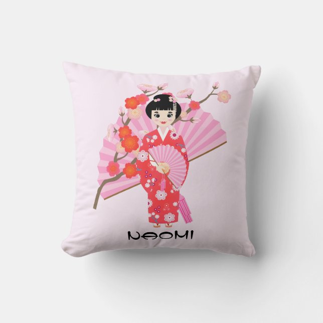 Coussin Sakura Cerry Blossom Japonaise Fête d'Anniversaire (Recto)