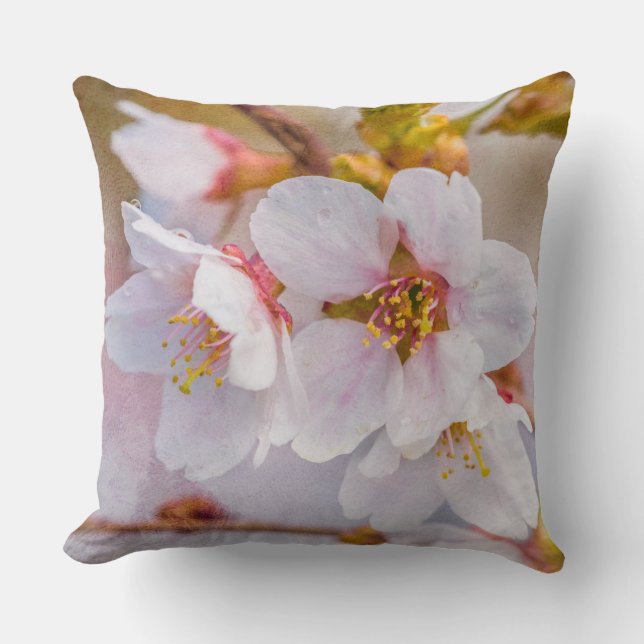 Coussin Sakura - Fleur de cerisier japonaise (Recto)