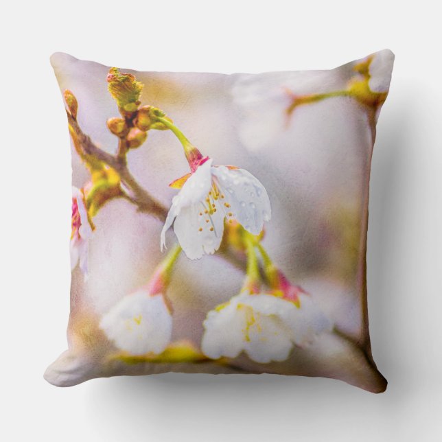 Coussin Sakura - Fleur de cerisier japonaise (Recto)