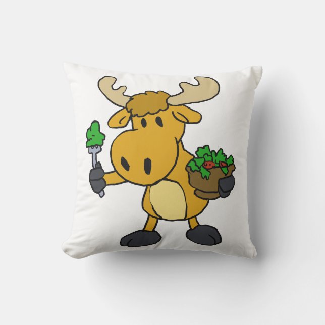 Coussin Salade de mangeur d'orignaux de caricatures| chois (Recto)