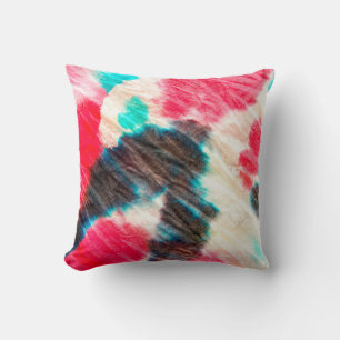 Coussin Sale Artistique Rouge. Motif de Shibori. Brush été