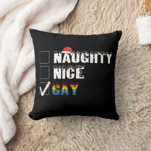 Coussin Sale Cadeau de Noël LGBT Fierté Gay Arc-en-ciel