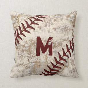 Coussin sale de base-ball votre MONOGRAMME, NOMBRE