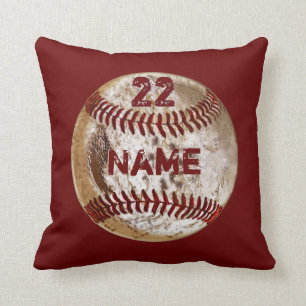 Coussin sale de base-ball votre NOM, NOMBRE,