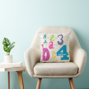 Coussin Salle de fille personnalisée Croisée Flèche ABC 12