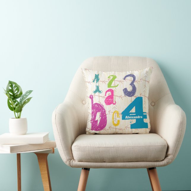 Coussin Salle de fille personnalisée Croisée Flèche ABC 12 (Chaise)