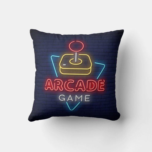 Coussin Salle de jeu d'arcade classique très amusante avec (Verso)