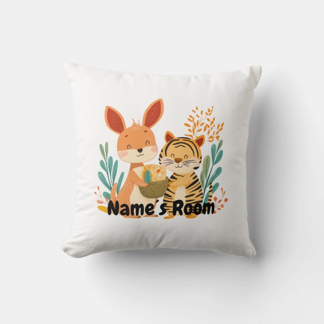 Coussin Salle pour enfants personnalisée avec Kangaroo et  (Recto)
