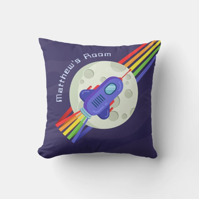 Coussin Salle pour enfants Rainbow Space Rocket (Recto)