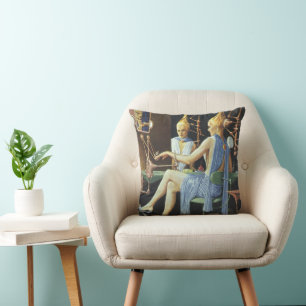 Coussin Salon de beauté de science-fiction vintage Spa Man