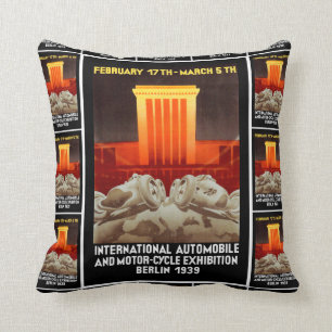 Coussin Salon de l'Auto allemand d'art déco