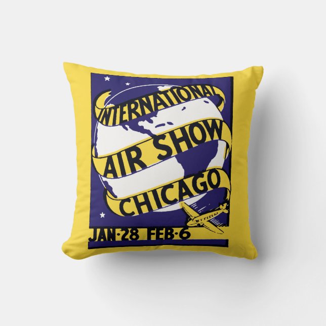 Coussin Salon international de l'air de Chicago 1938 (Recto)