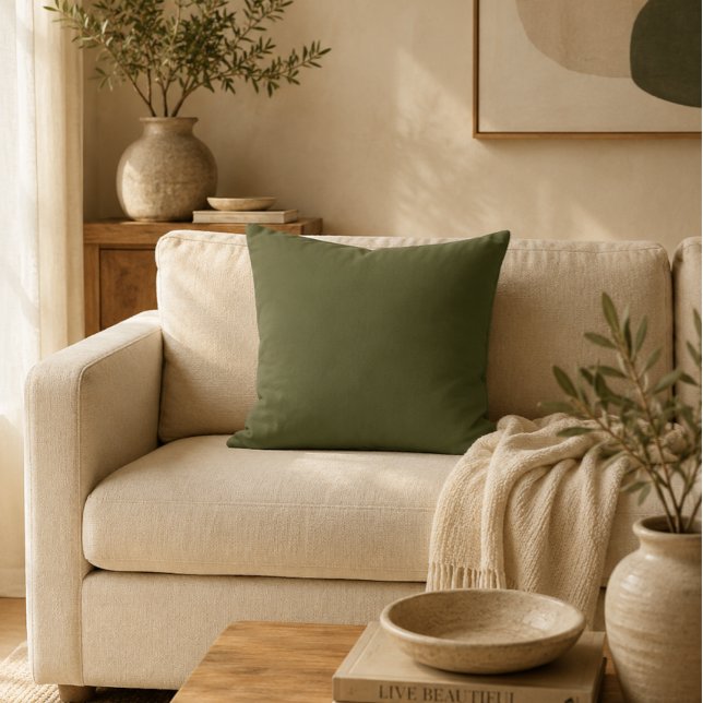 Coussin Salon moderne organique vert olive  (Créateur téléchargé)