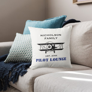 Coussin Salon Pilote & Avion Cool Aviation Personnalisé