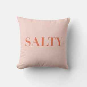 Coussin SALTY Sarcastic Typographie Design en rouge orange