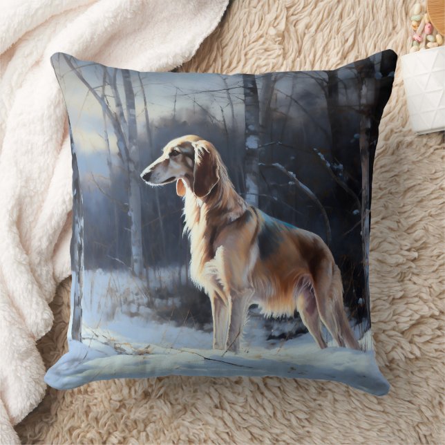 Coussin Saluki Laisser neiger Noël (Couverture)