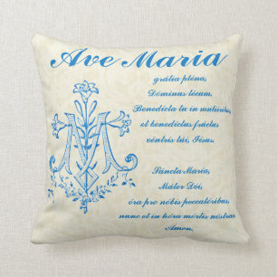 Coussin Salut Mary Prière Religieuse Ave Maria Latin