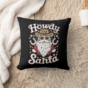 Coussin Salut Santa Cow-boy Occidental Cadeau de Noël Rode