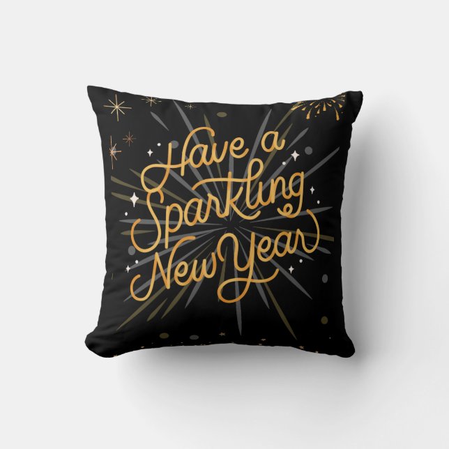 Coussin Salutations au Nouvel An : Fêtons ensemble ! (Recto)
