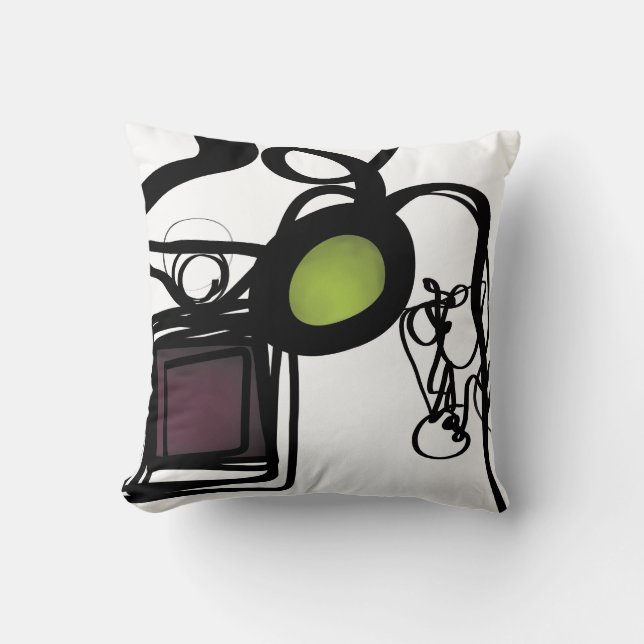 Coussin Salutations de Philydion : Abstrait noir & blanc (Recto)