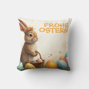 Coussin Salutations printanières du lapin de Pâques