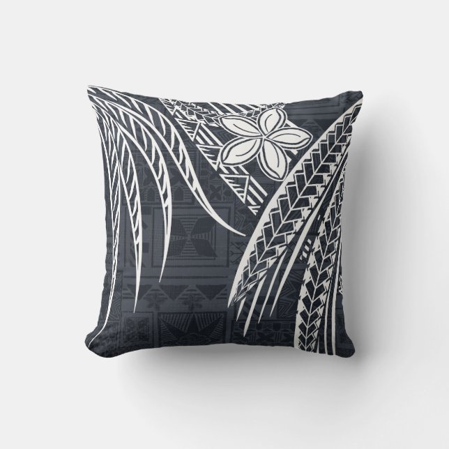 Coussin Samoan - Hawaï - Dessins de vieux tapa polynésiens (Recto)
