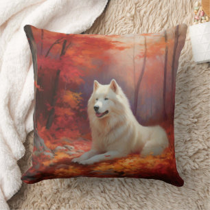 Coussin Samoyé en automne Leaves Fall Inspire