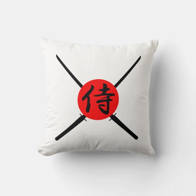 Coussin SAMURAI - Épée & Kanji (Recto)