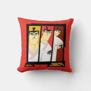 Coussin Samurai Jack Character Tri-Panel Futuristic Frame