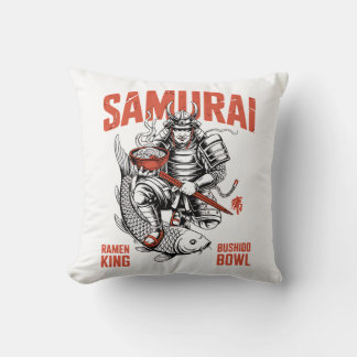 Coussin Samurai Ramen – Guerrier Japonais Nouille Nourritu