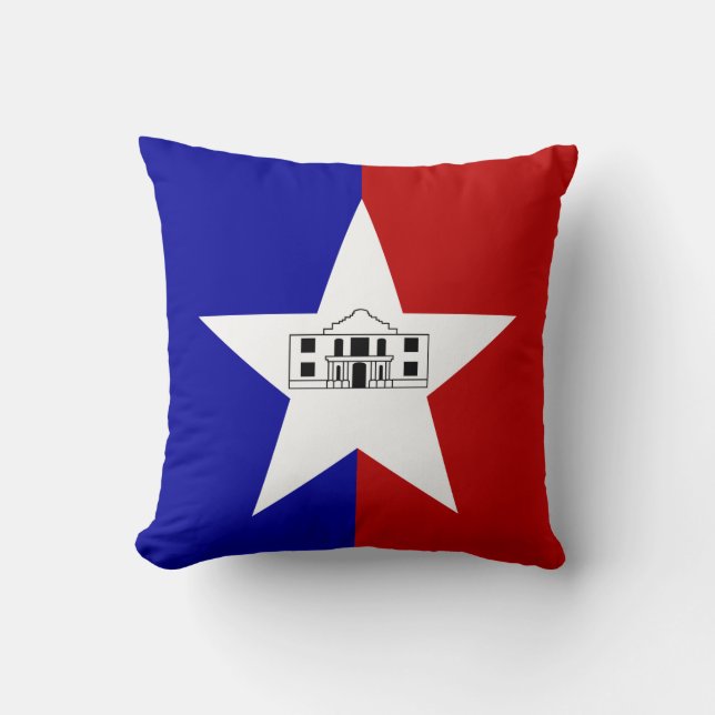 Coussin San Antonio City, Texas, Drapeau américain MoJo Co (Recto)
