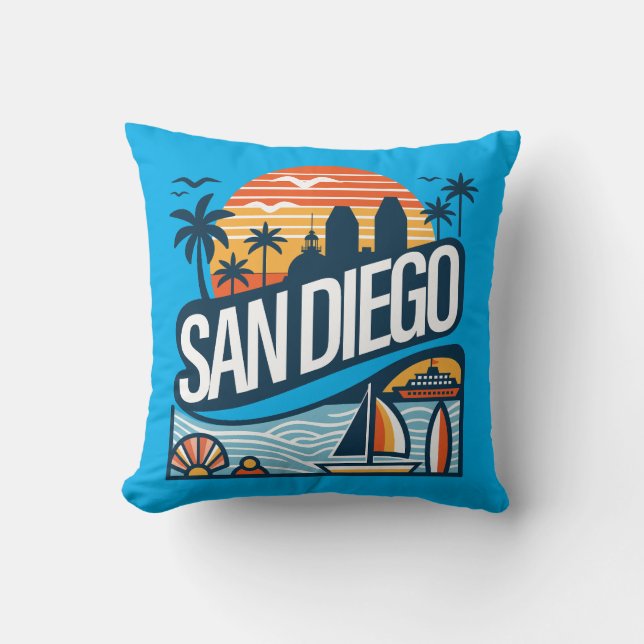 Coussin San Diego Californie (Recto)
