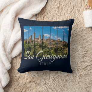 Coussin San Gimignano Toscane Italie Vinatge Vue panoramiq