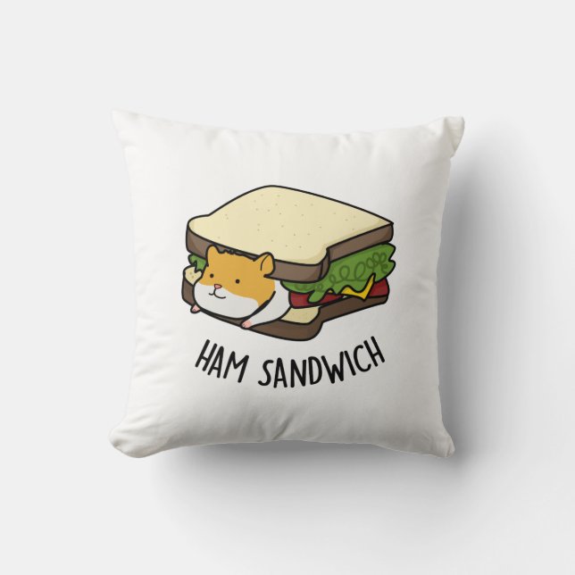 Coussin Sandwich au jambon Funny Hamster Pun (Recto)