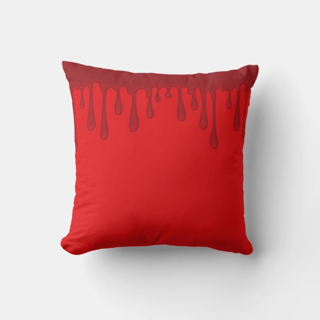 Coussin Sang qui dégouline rouge Halloween (Recto)