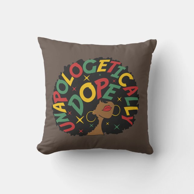 Coussin Sans excuses Dope Black Girl Afro (Recto)
