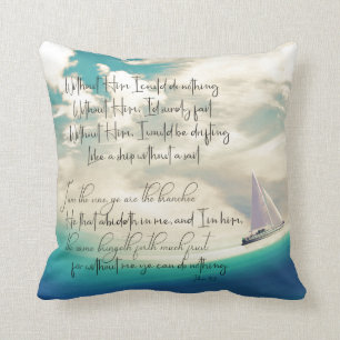 Coussin Sans Lui Hymne avec Verse Bible