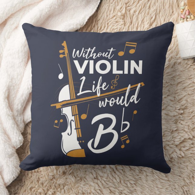 Coussin Sans violon la vie serait si bémol Violoniste (Couverture)