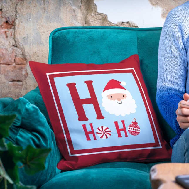 Coussin Santa Claus Ho Ho Ho Noël (Créateur téléchargé)