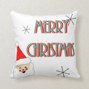 Coussin santa claus joyeux noël moderne du milieu du siè