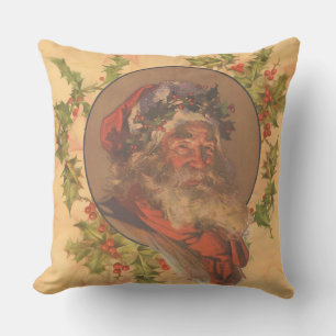 Coussin Santa Claus Noël Portrait Vintage