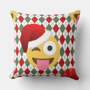 Coussin santa claus wink emoji