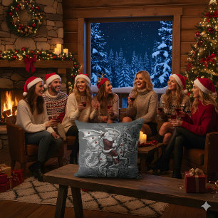 Coussin Santa & la balade du dragon ailé