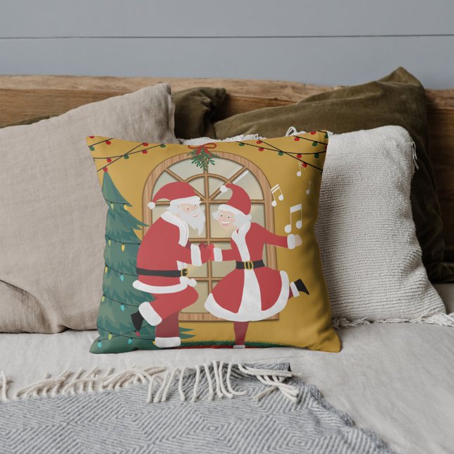 Coussin Santa & Mrs. Claus dansent ensemble impression de  (Créateur téléchargé)