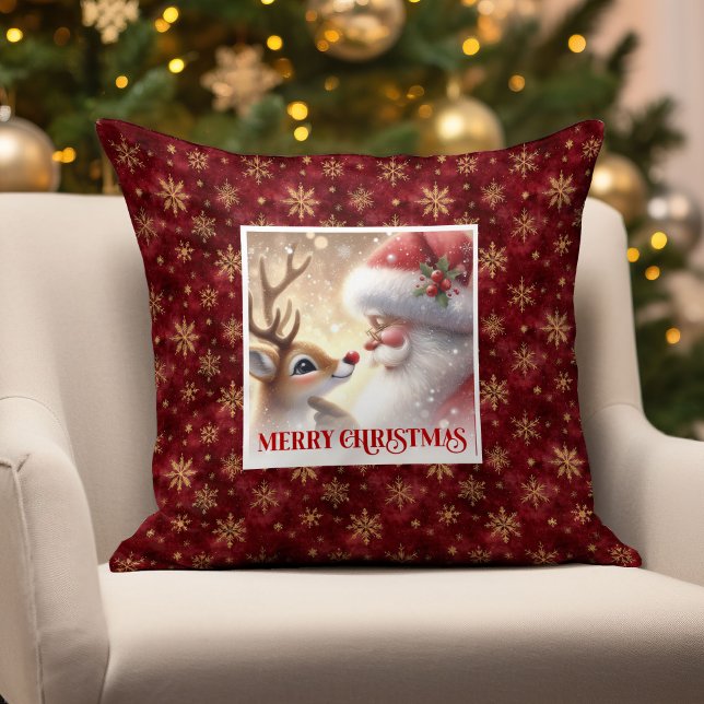 Coussin Santa Rudolph Christmas Pillow Festive Winter Fun  (Santa Rudolph Christmas Pillow Festive Winter Fun )