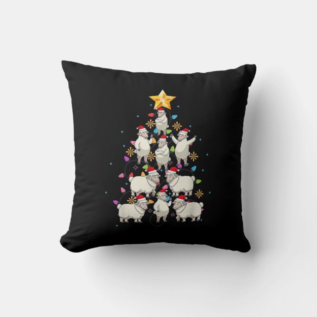 Coussin Santa Sheep Christmas Tree Lights Funny Sheep Veni (Recto)