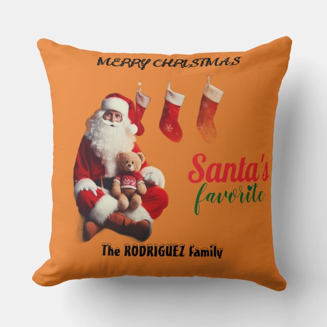 Coussin Santa's Favorite Throw Pillow (Recto)