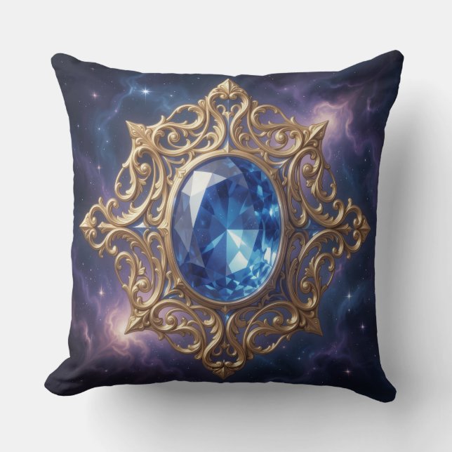 Coussin Saphir – la pierre de la vérité et de la sagesse. (Recto)