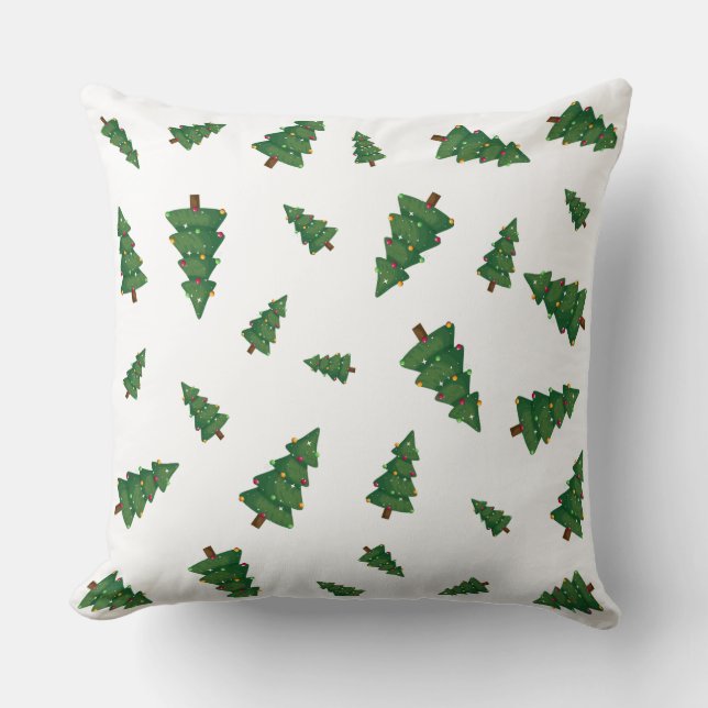 Coussin Sapin de fête – Motif d'arbre de Noël (Recto)