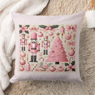 Coussin Sapin de Noël Casse-Noisette Rose